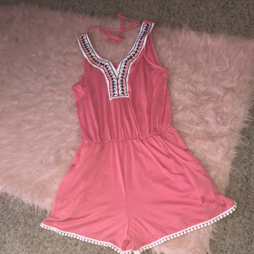 Tied Back Pink Romper